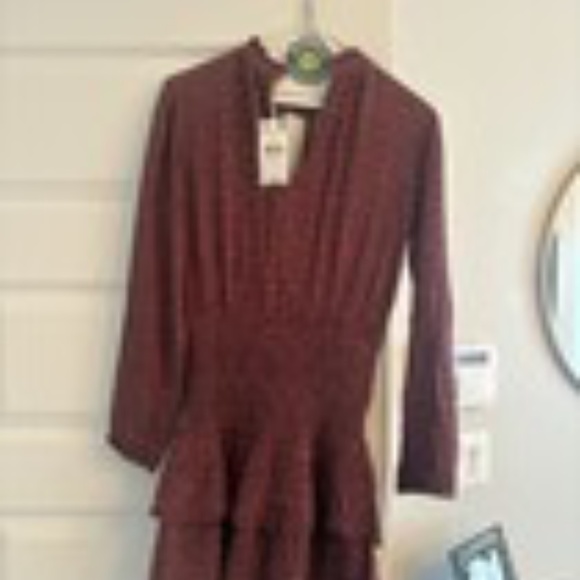 Mango Short Flowing Dress Long Sleeve NWT Small - Picture 6 of 6